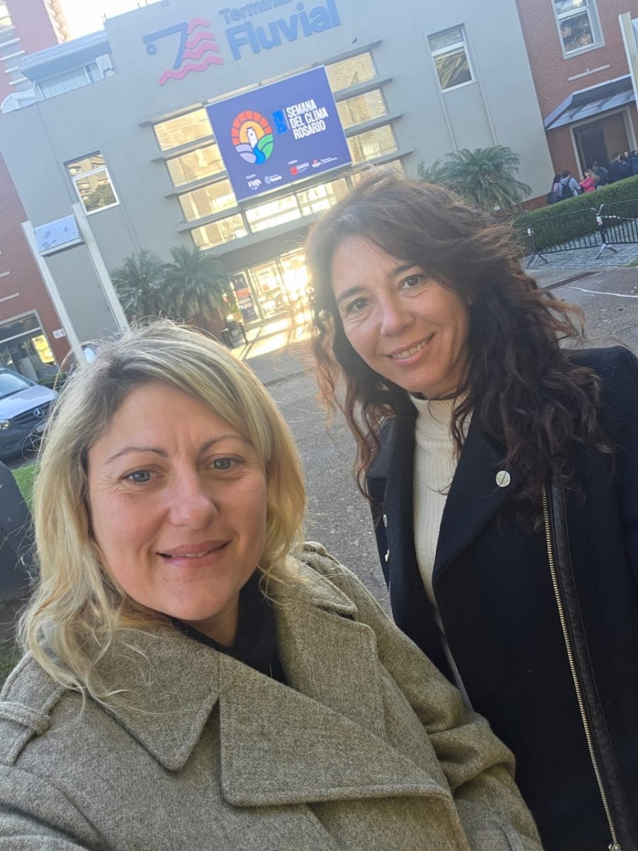 Verónica Giussani y María Lourdes Vaudagna en el encuentro.