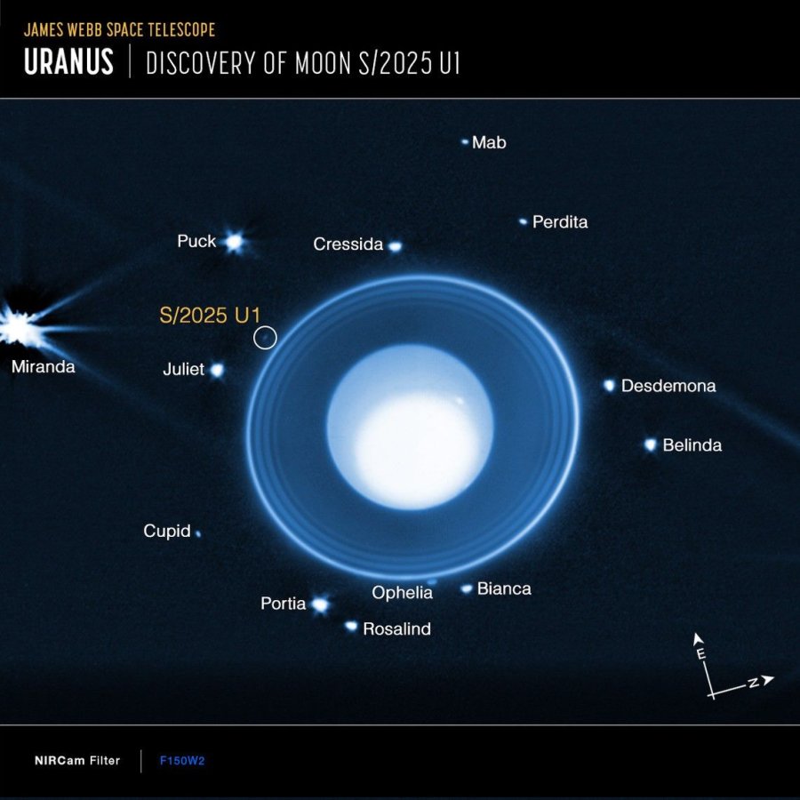 DESCUBRIMIENTO. La NASA identificó una nueva luna en torno a Urano, la más pequeña hallada hasta ahora.