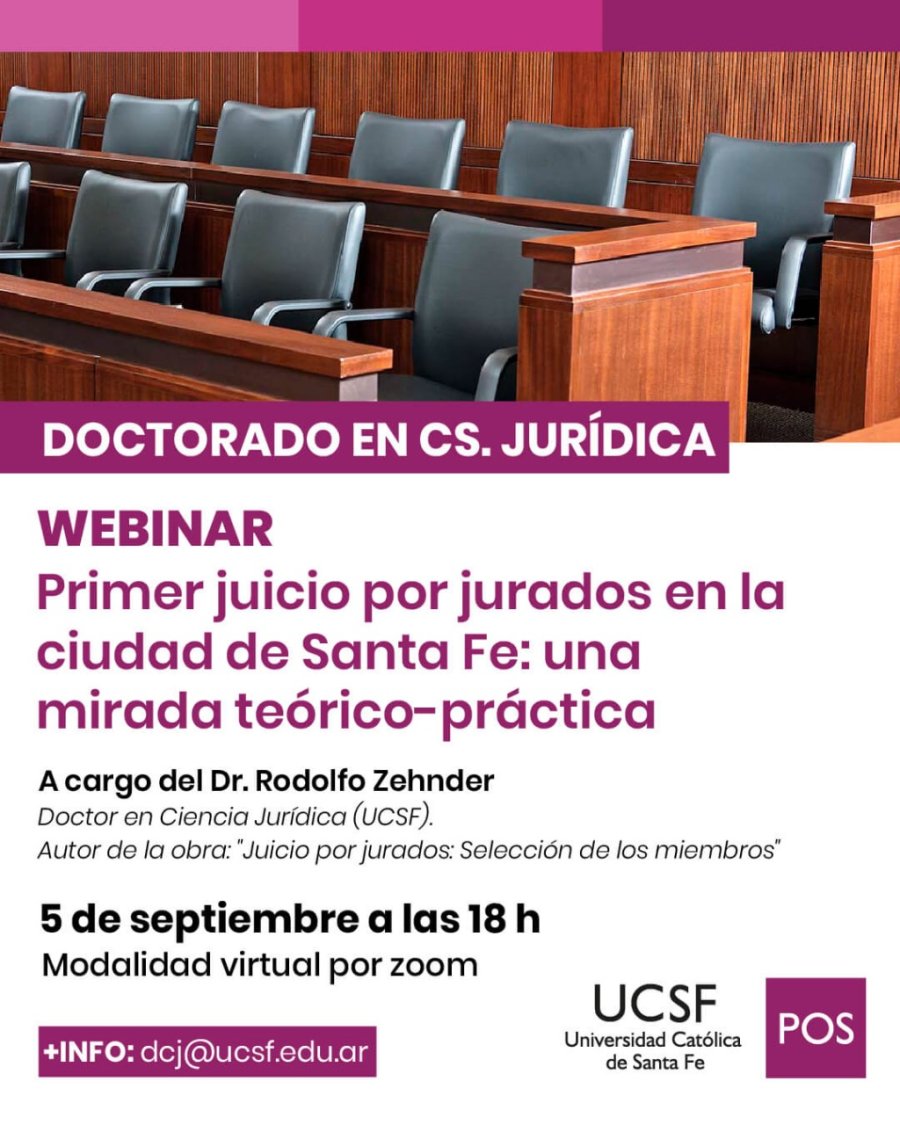 Webinar sobre el primer juicio por jurados en la ciudad de Santa Fe.