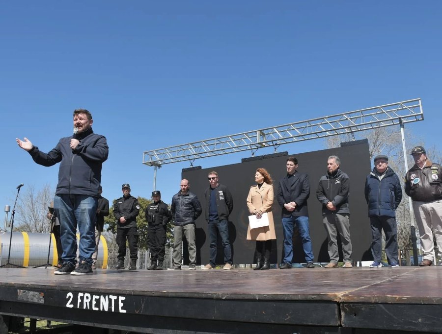 El jefe del Gobierno local durante su mensaje.