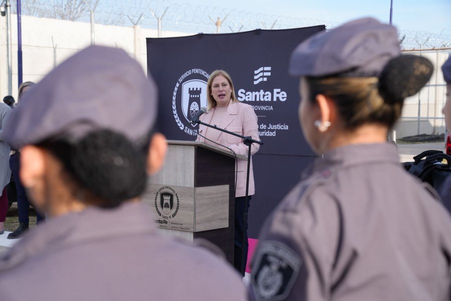 GISELA SCAGLIA. La vicegobernadora durante el acto que se celebró este lunes en el Complejo Penitenciario de Rosario.
