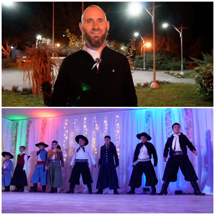 La imagen partida refleja al titular comunal y la escuela de Malambo El Arriero.