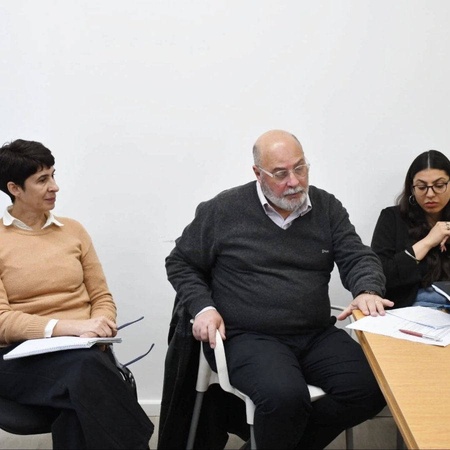 Andrea Ochat y Fabián Bongiovanni durante el encuentro.
