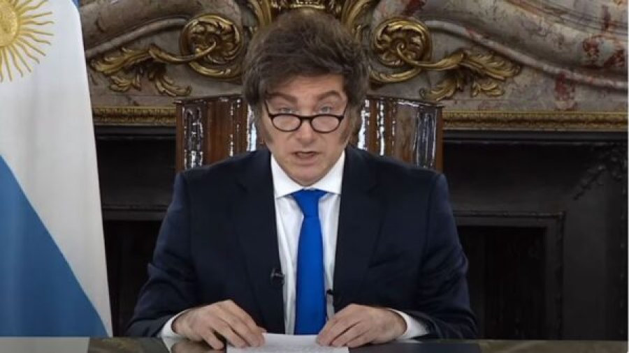DISCURSO. Javier Milei presentó anoche el Presupuesto 2026 en cadena nacional.