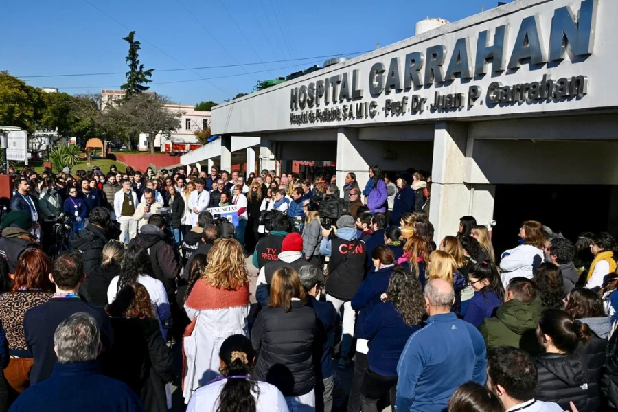 Trabajadores del Garrahan organizan la marcha contra el veto presidencial.