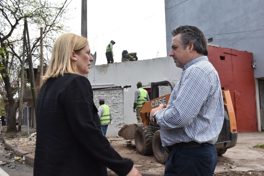 La vicegobernadora Gisela Scaglia, junto al ministro de Justicia y Seguridad, Pablo Cococcioni.