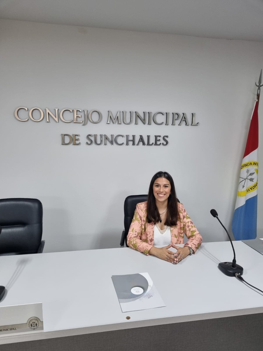 Brenda Torriri en su banca.