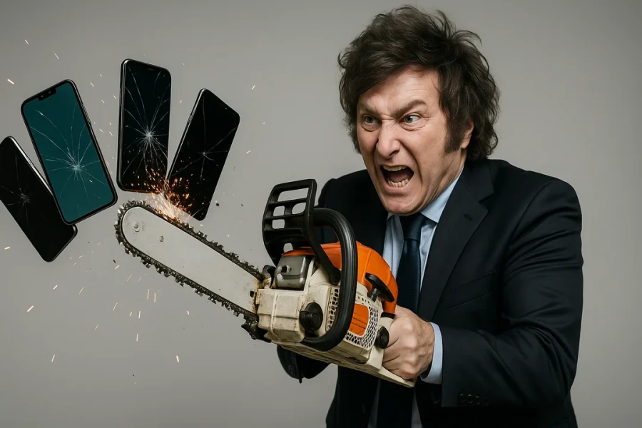 Javier Milei (Generada con ChatGPT) siguió con la motosierra en septiembre.