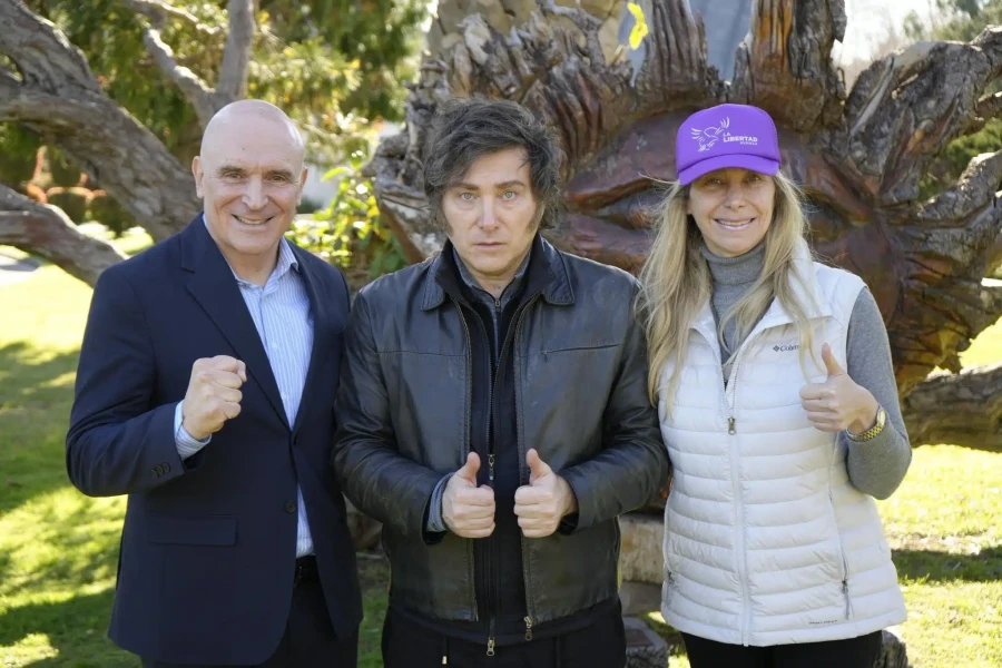 José Luis Espert, Javier Milei y Karina Milei.