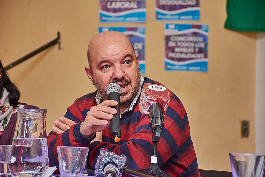 RODRIGO ALONSO. El secretario general del gremio de los docentes públicos santafesinos criticó la política económica de Milei.