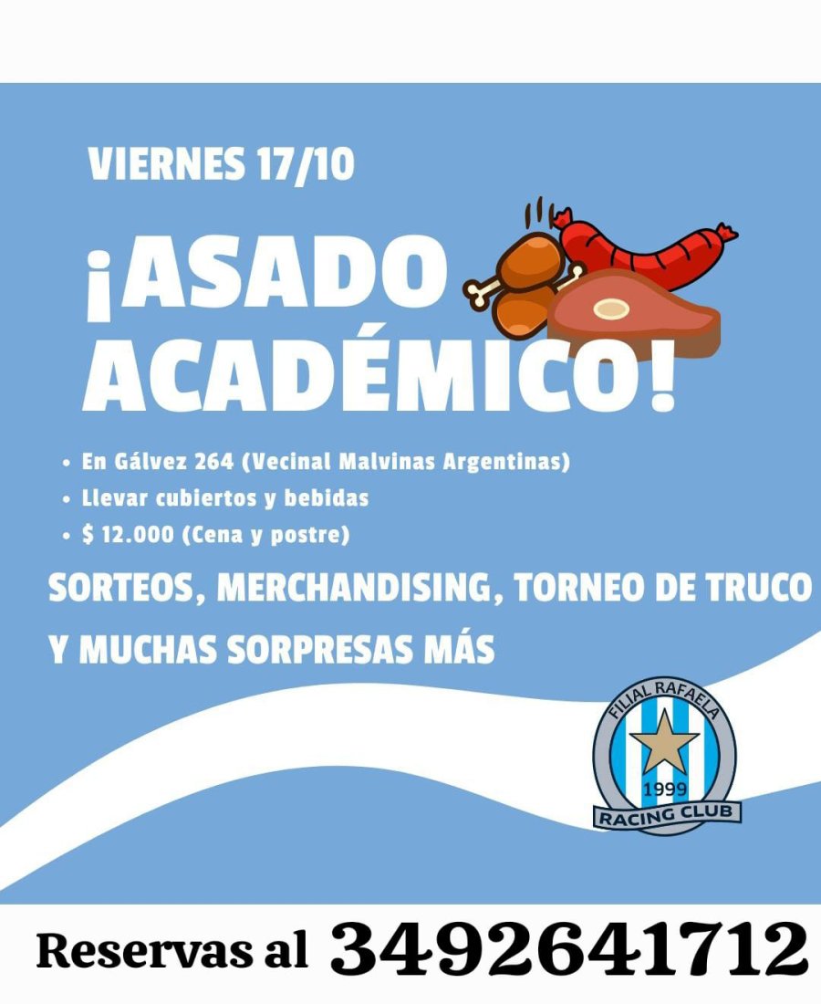 FLYER. Datos del Encuentro racinguista.