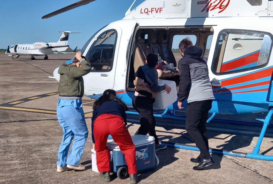DE ROSARIO A SAUCE VIEJO. Desde allí, el operativo continuó en un vuelo sanitario hacia Buenos Aires para trasplantarse en pacientes que estaban en lista de espera.