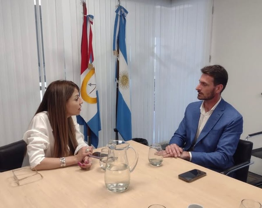 Anahí Rodríguez y Gonzalo Aira durante el encuentro.