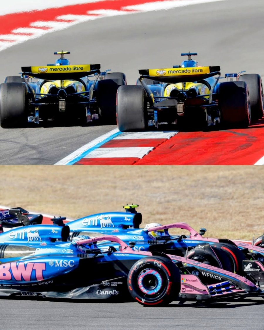 Franco Colapinto en el momento de adelantar a Pierre Gasly.