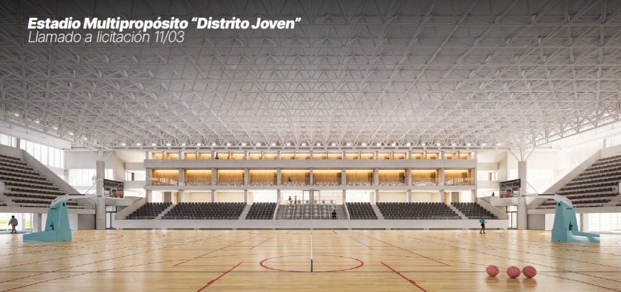 OBRA. Así quedará el microestadio con capacidad para 3.000 espectadores en la zona de la Terminal de Ómnibus.