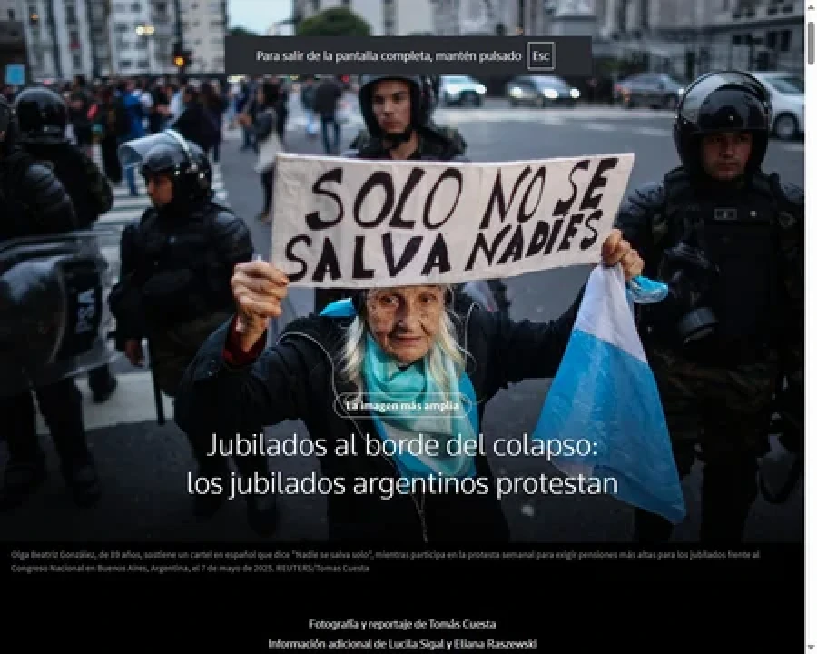Artículo referido a la Argentina en un medio internacional.