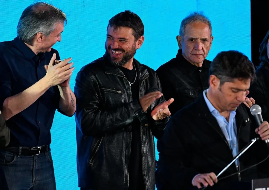 Máximo Kirchner, Juan Grabois y Axel Kicillof.