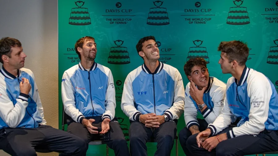 La Selección argentina de tenis, durante la última convocatoria de la Copa Davis.