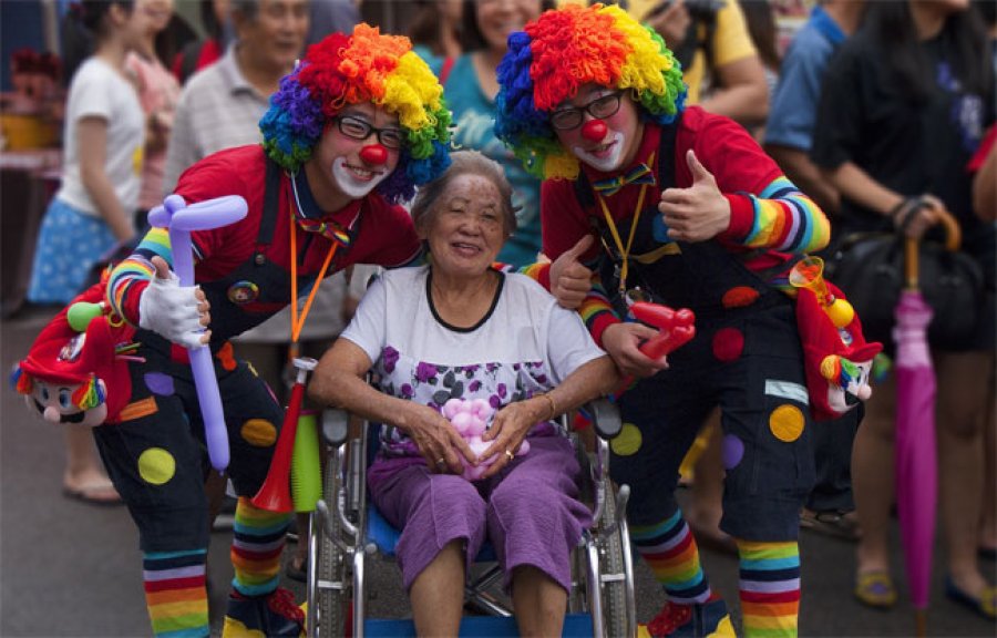 Payasos voluntarios, lo que en Argentina conocemos como payamédicos.