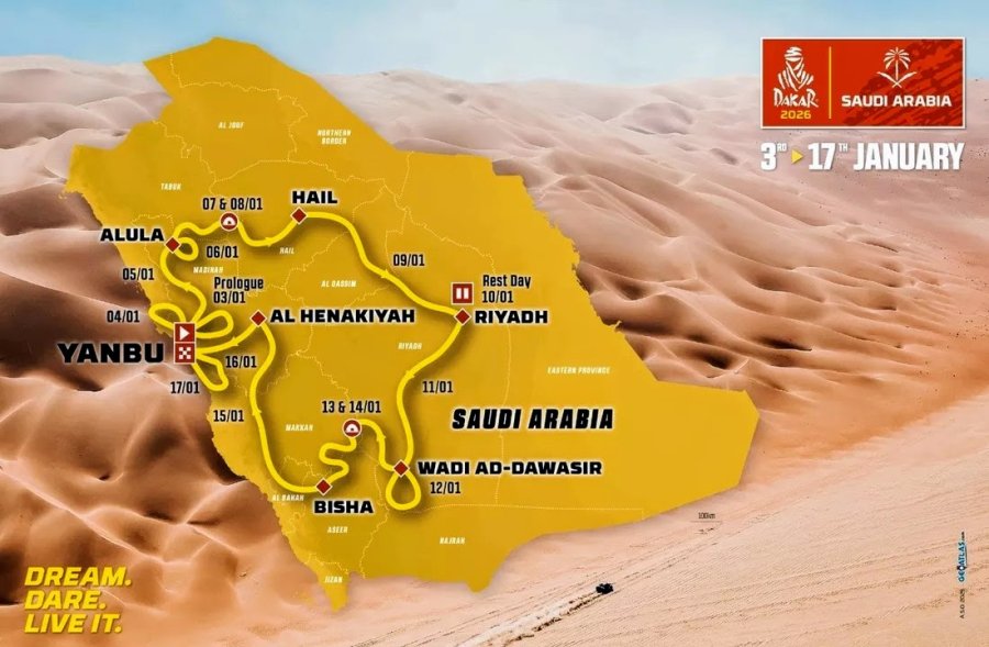 El recorrido que tendrá la próxima edición del Rally Dakar.