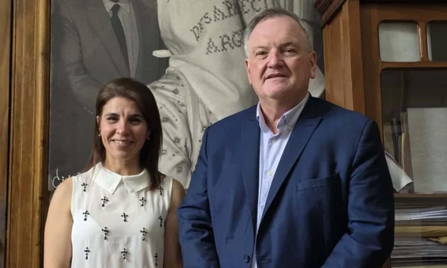 Silvana Romero y Felipe Michlig durane el encuentro.