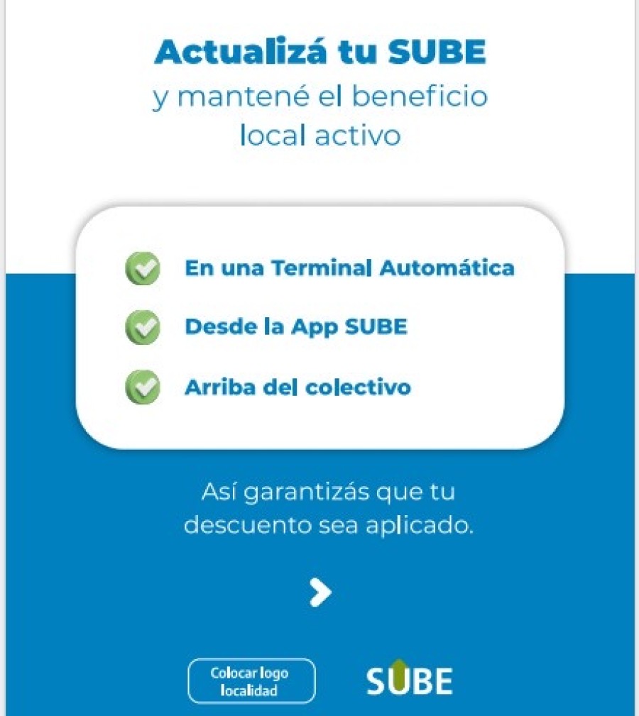 Descuentos locales en la SUBE.