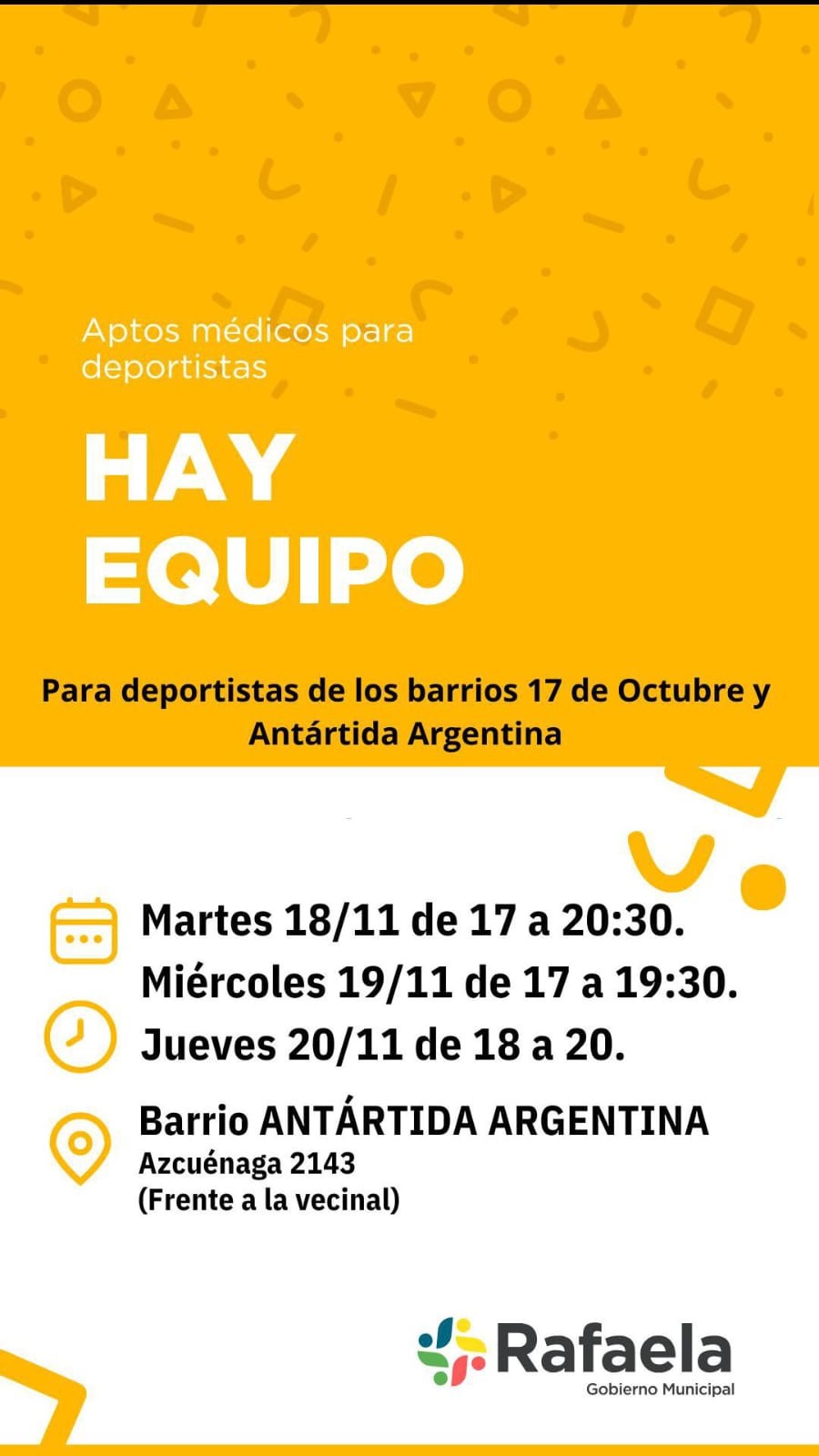 El Ómnibus Sanitario se encuentra trabajando en los barrios Antártida Argentina y 17 de Octubre.
