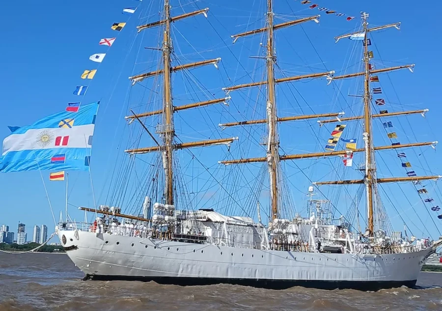 La Fragata Libertad recorrió casi 40.000 kilómetros y visitó 10 puertos internacionales.