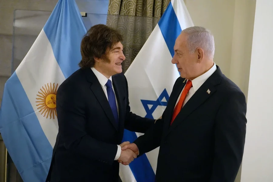 El presidente Javier Milei junto al primer ministro de Israel, Benjamin Netanyahu.