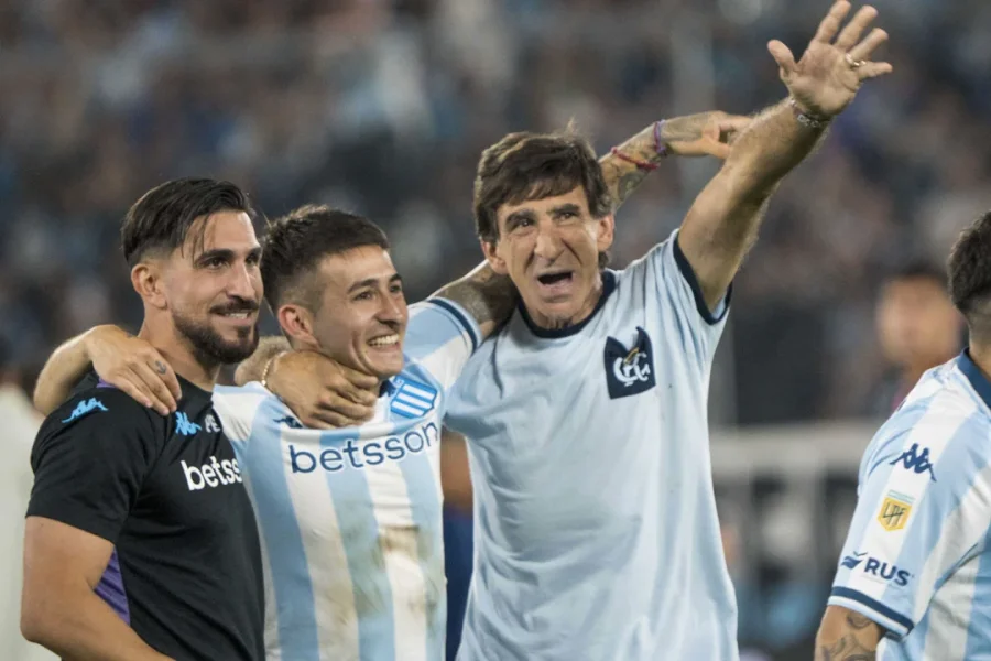 El festejo de Costas post partido.