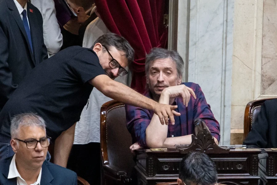 Máximo Kirchner durante la sesión especial en la que juraron los 127 nuevos integrantes de la Cámara baja, esta semana.