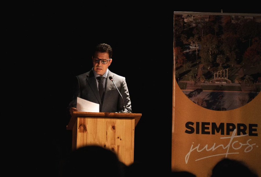 Mauro Gilabert en su mensaje de asunción.