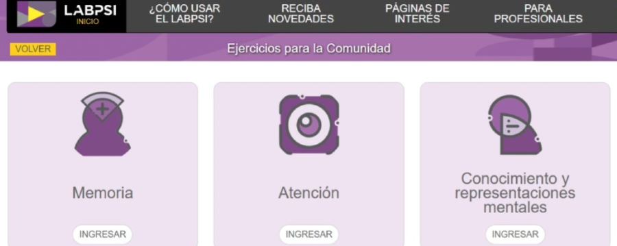 Labpsi ofrece más de 100 ejercicios para estimular la mente.