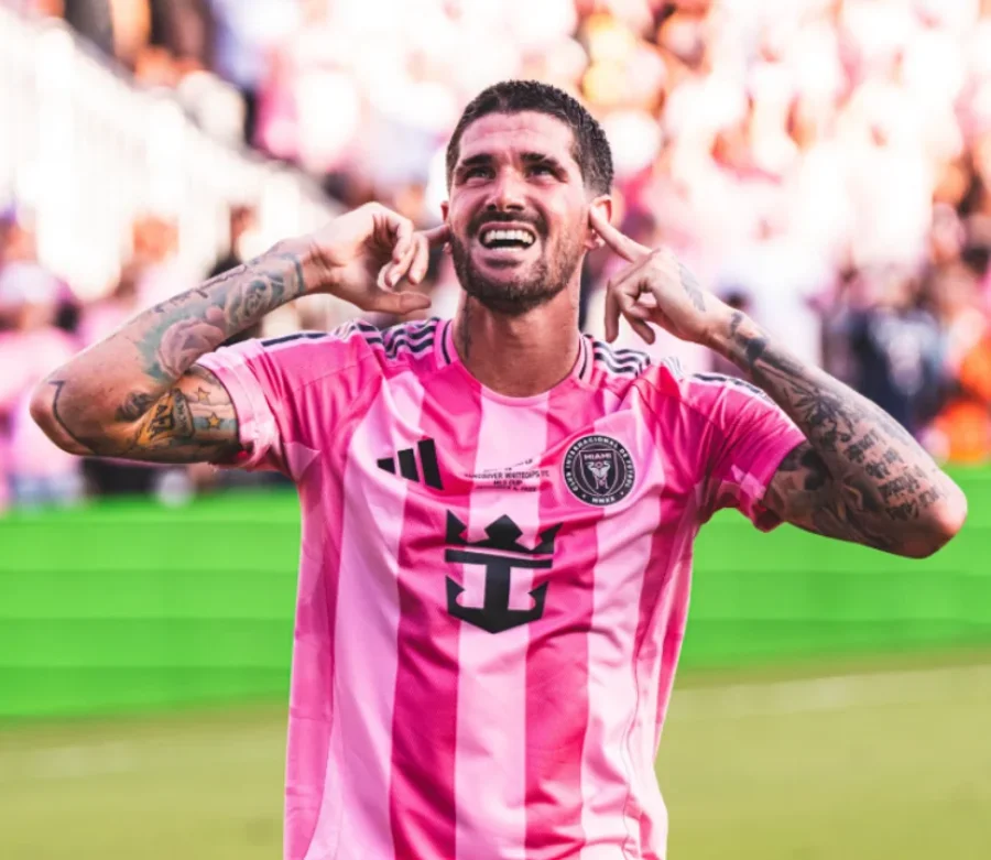 Rodrigo De Paul festeja su gol en la final de la MLS, el segundo del Inter Miami.