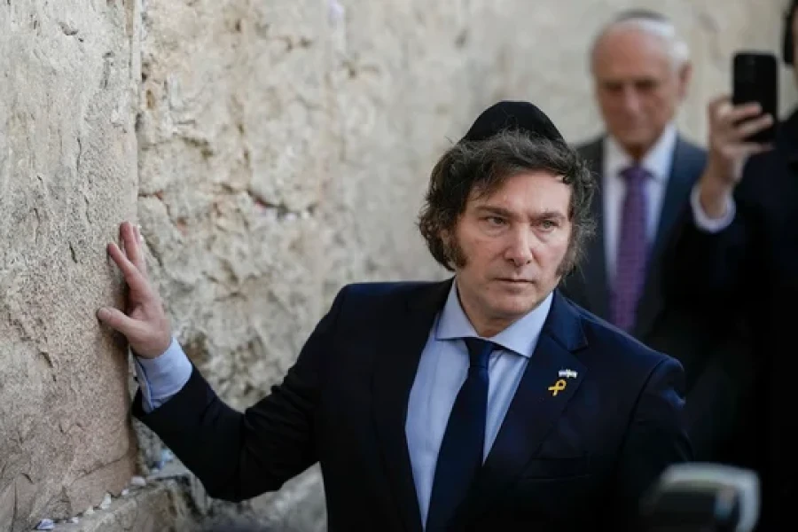 Milei, durante su visita en Jerusalén.