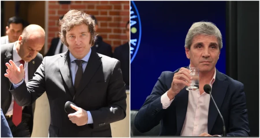 Javier Milei y “Toto” Caputo.