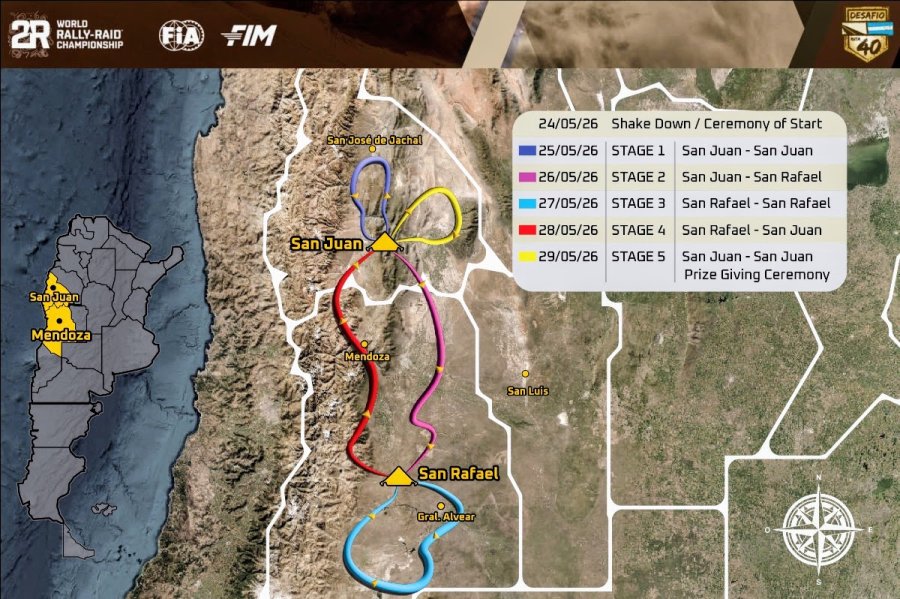 El recorrido del Desaf&iacute;o Ruta 40 en su edici&oacute;n de 2026.