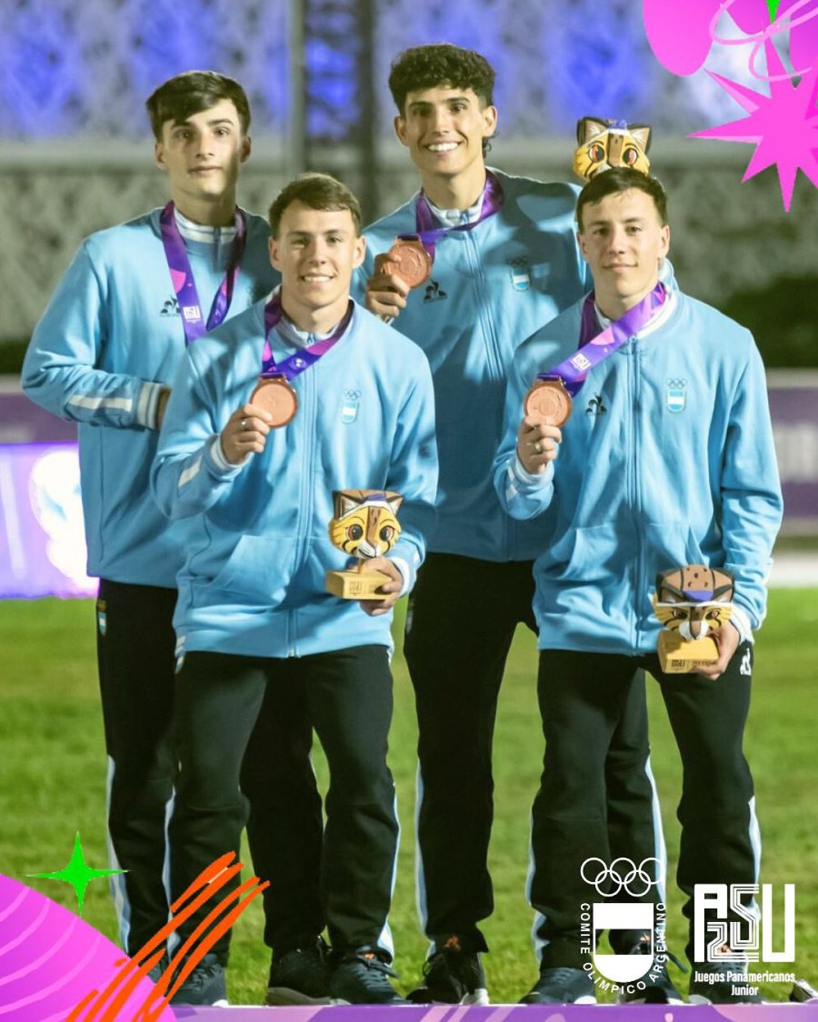 BRONCE PANAMERICANO. El logro del relevo que integr&oacute; el rafaelino con r&eacute;cord nacional.