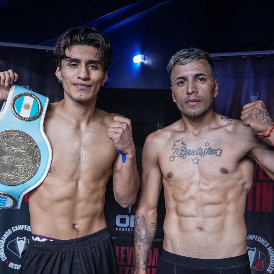 UNA GRAN CHANCE. El momento del pesaje entre Vilte y Blanco.