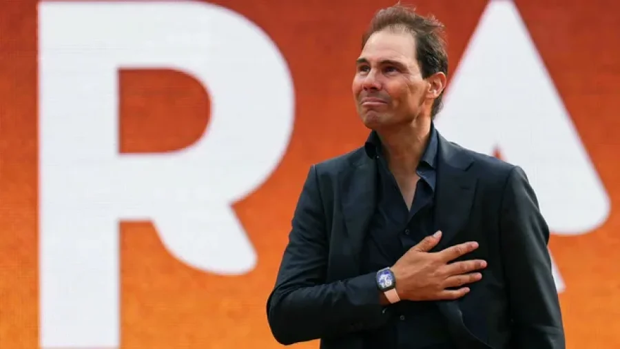 Nadal durante el homenaje que recibi&oacute; este a&ntilde;o en Roland Garros.
