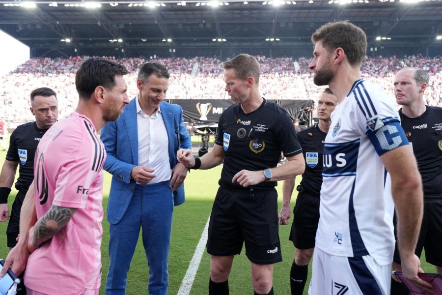 Lionel Messi y Thomas M&uuml;ller, previo a la final de la MLS