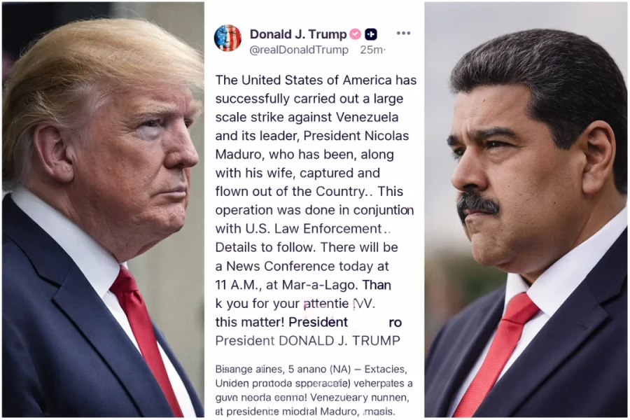 El post de Donald Trump anunciando que capturaron a Nicolás Maduro.