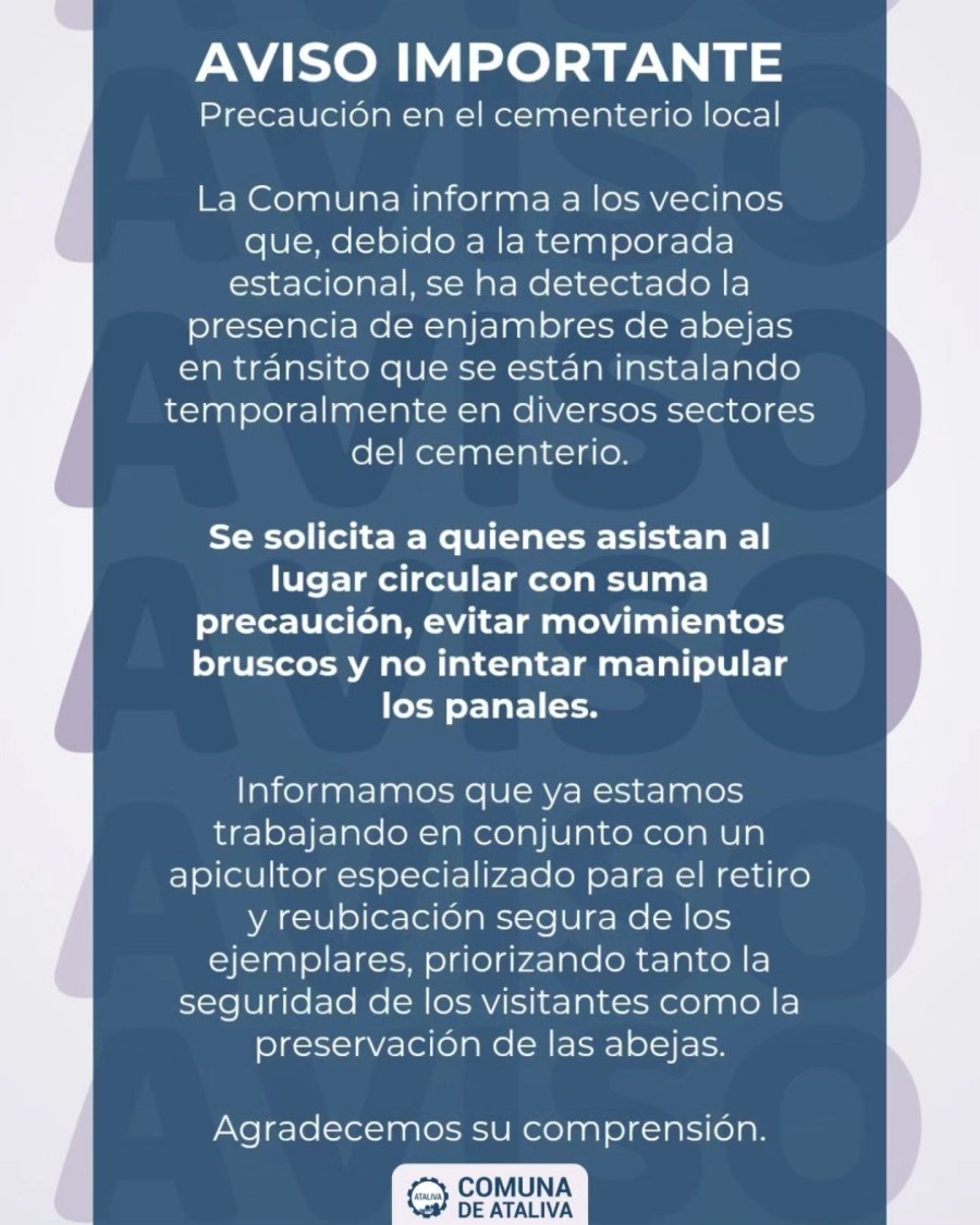 Advertencia para adoptar precauciones.