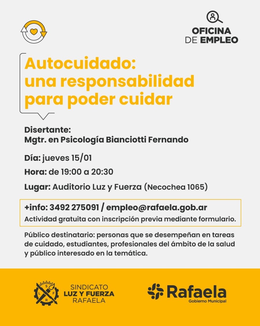 Para m&aacute;s informaci&oacute;n, las personas interesadas pueden comunicarse al 3492 275091.
