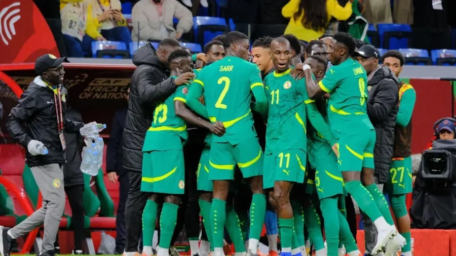 Senegal al conseguir el pase a la final de la Copa &Aacute;frica.