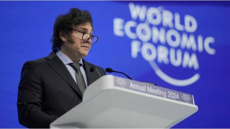 Javier Milei habl&oacute; en el Foro de Davos a poco de asumir la Presidencia.