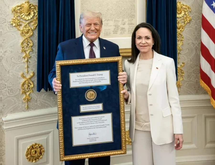Mar&iacute;a Corina Machado con Donald Trump en la Casa Blanca.