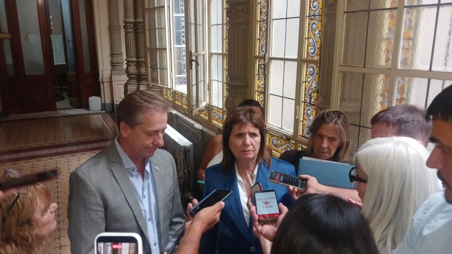 La senadora Patricia Bullrich al t&eacute;rmino de la reuni&oacute;n.