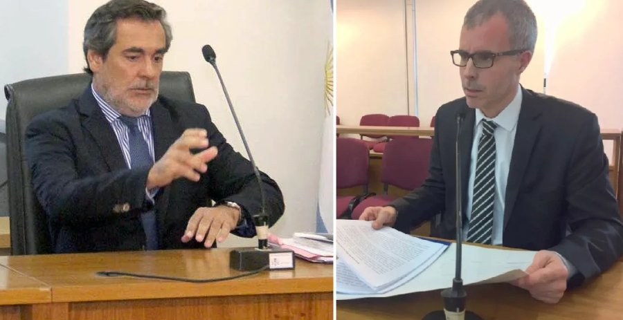 El juez Javier Bottero y el fiscal Mart&iacute;n Castellano participaron de la audiencia este jueves en los Tribunales de Rafaela.