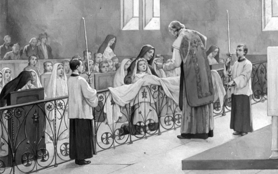 Ilustraci&oacute;n de la Primera Comuni&oacute;n de la Peque&ntilde;a Nellie.